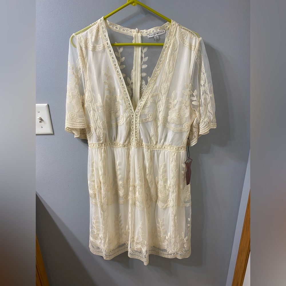 Haute Monde Cream Lace Dress